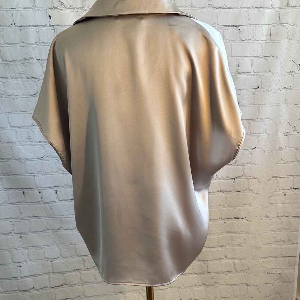 Rachel Zoe Women's Satin Button Down Shirt - Picture 3 of 4